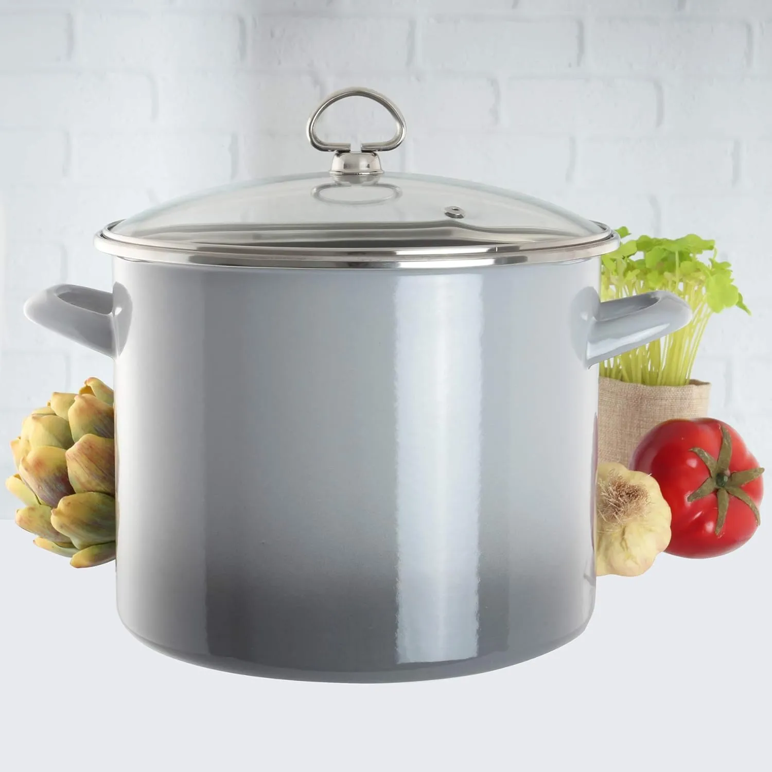Chantal Enamel on Steel, 8 Quart, Fade Grey