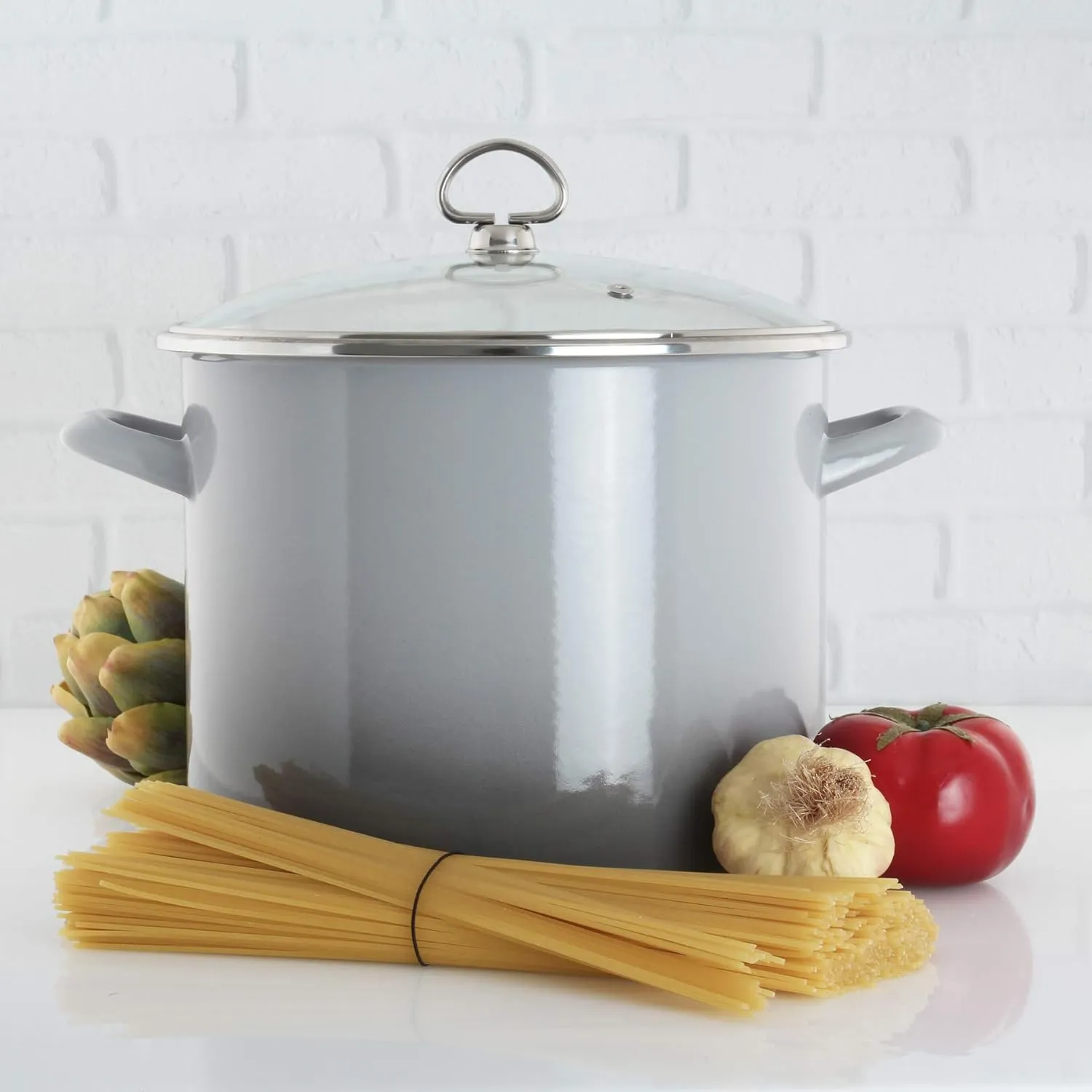 Chantal Enamel on Steel, 8 Quart, Fade Grey