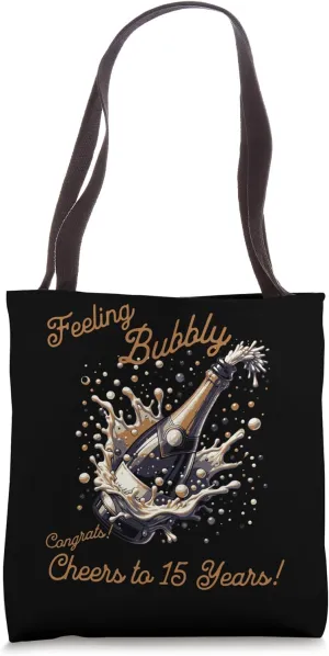 Cheers to 15 Years 15th Work Anniversary Employee Party Tote Bag