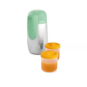 Chicco Stay Warm Stainless Steel Baby Food and Baby Bottle with 2 Containers, Food & Drink Thermos, Keeps Temperature Up to 5 Hrs, BPA Free Vacuum Flask, 0  Months