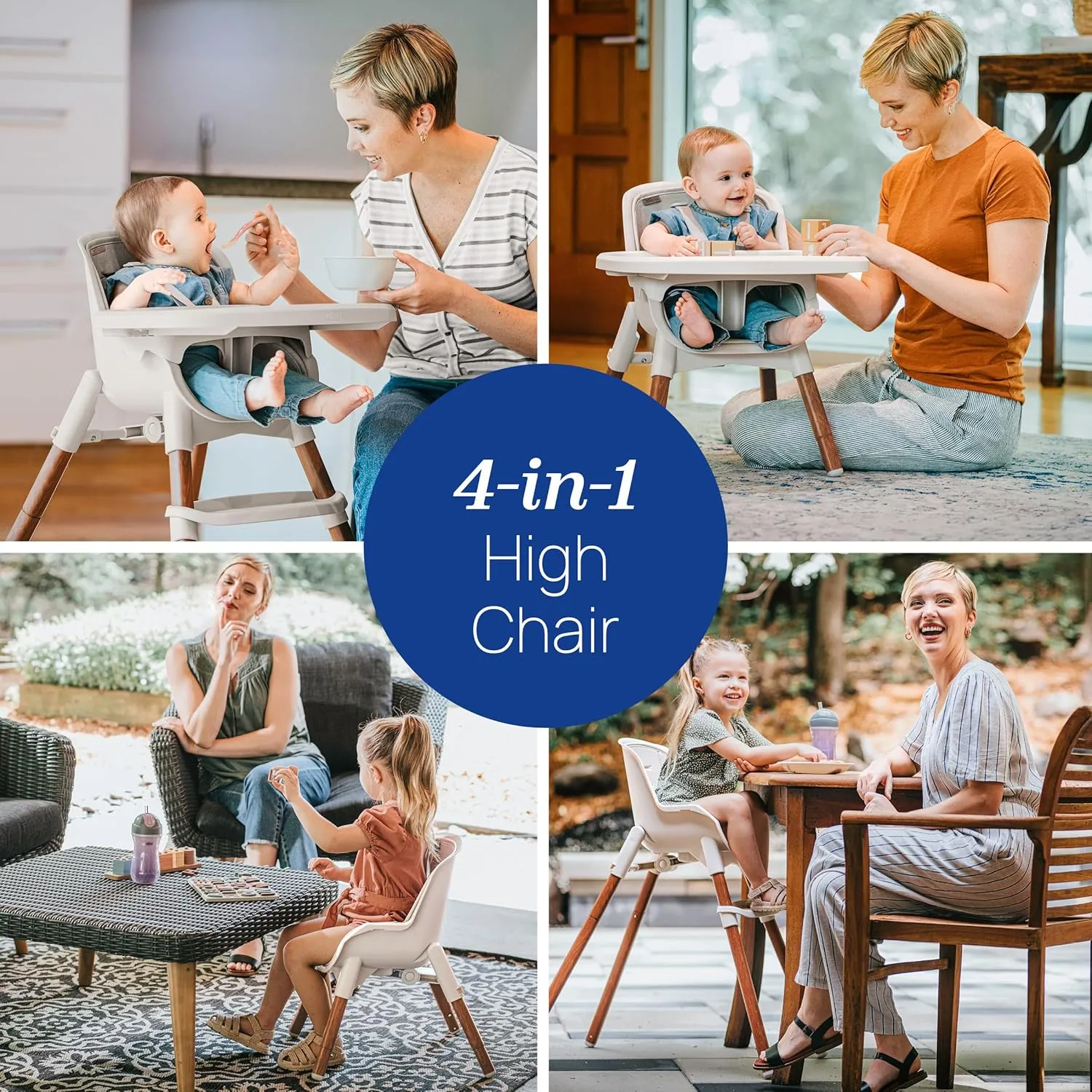 Chicco Zest™ LE 4-in-1 Folding High Chair, Feeding Chair, Toddler Chair and Youth Stool, Multi-Use Easy Clean High Chair | Chai/Beige