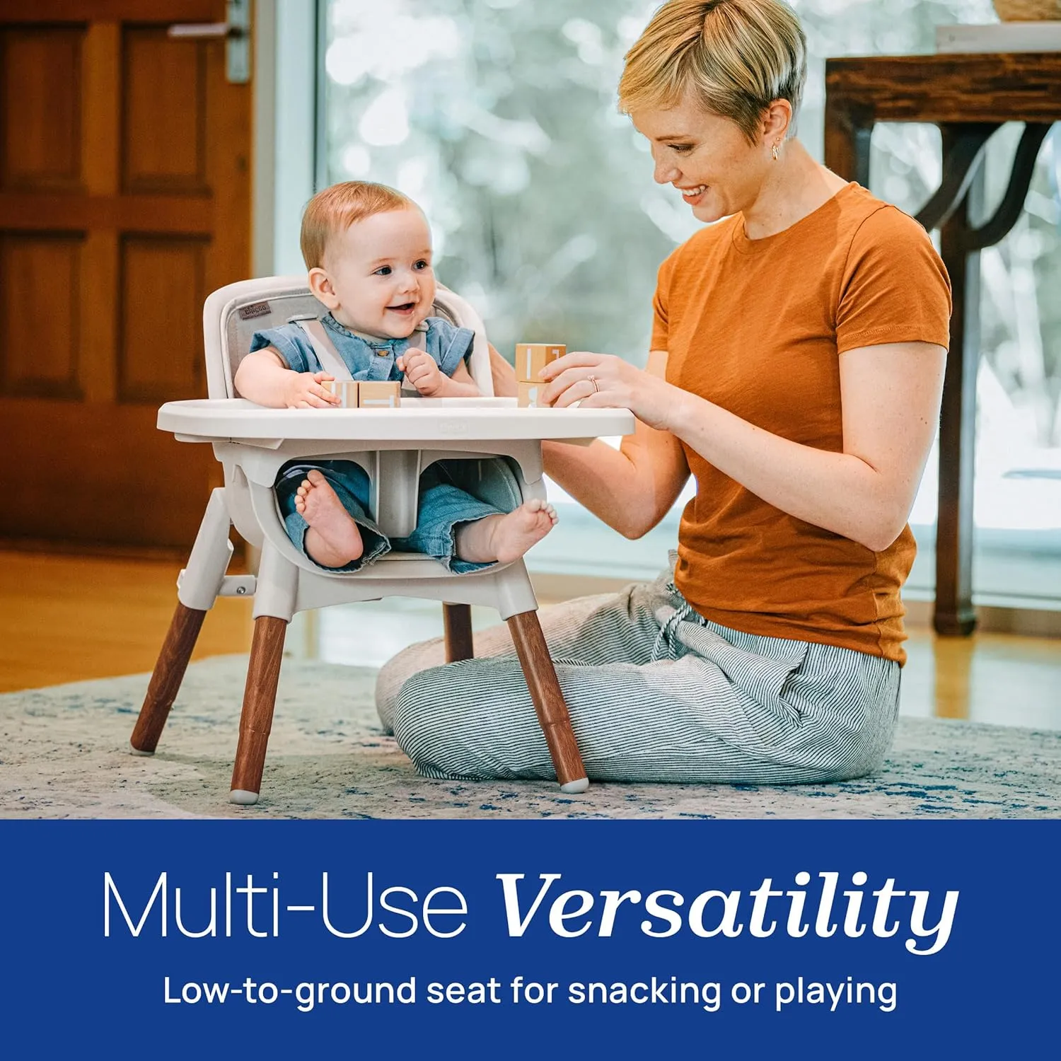 Chicco Zest™ LE 4-in-1 Folding High Chair, Feeding Chair, Toddler Chair and Youth Stool, Multi-Use Easy Clean High Chair | Chai/Beige