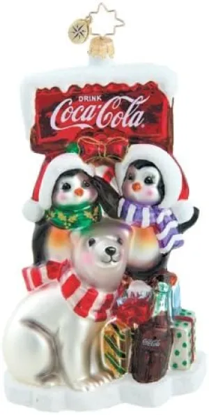 Christopher Radko Glass Better On Ice Coca-Cola Christmas Ornament #1015665