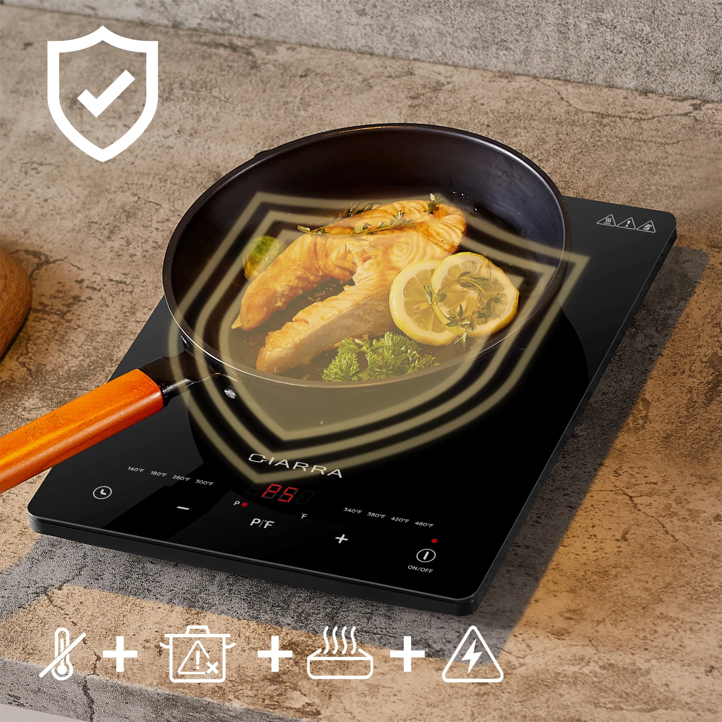 CIARRA Portable Induction Cooktop 1800W with Touch Control