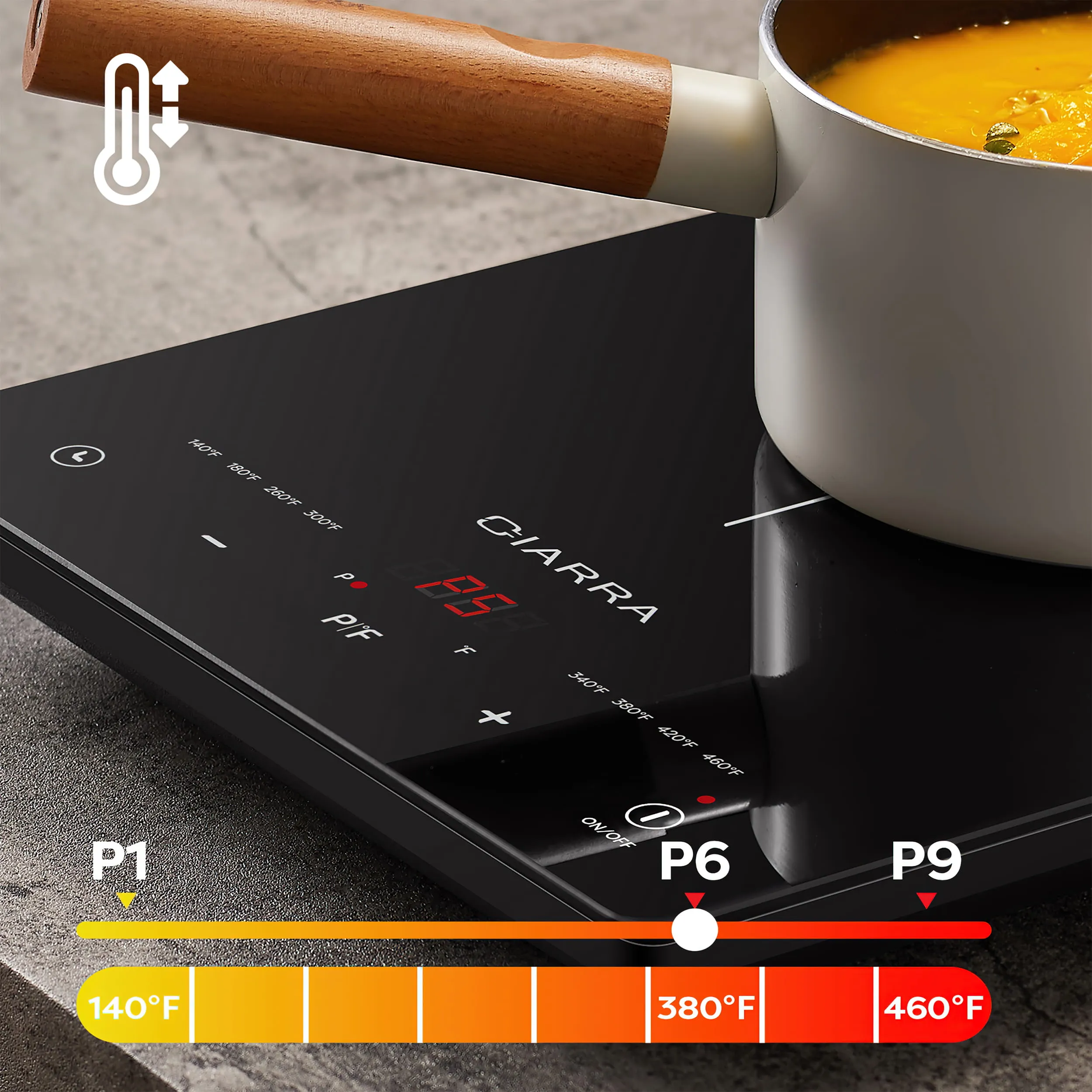 CIARRA Portable Induction Cooktop 1800W with Touch Control