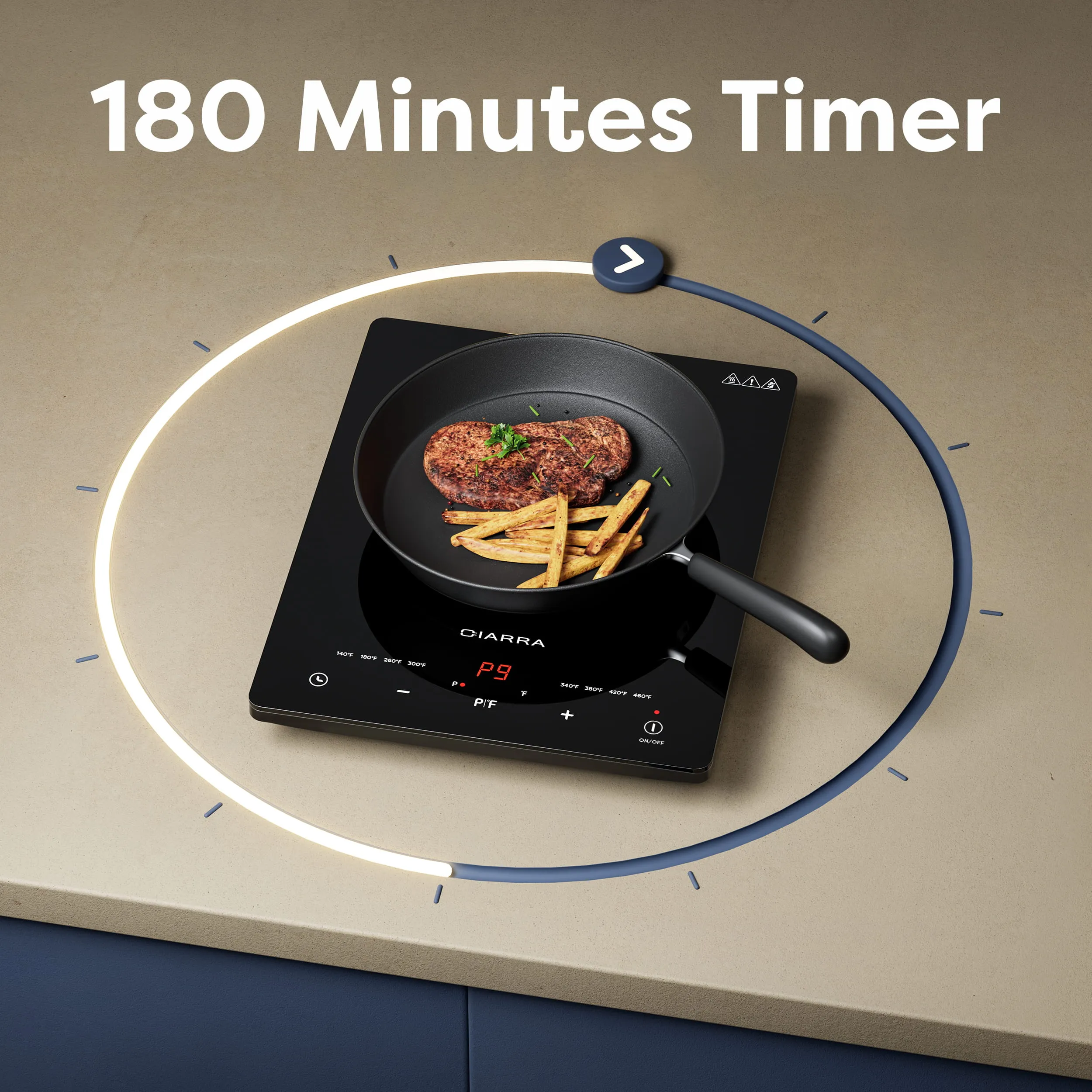CIARRA Portable Induction Cooktop 1800W with Touch Control