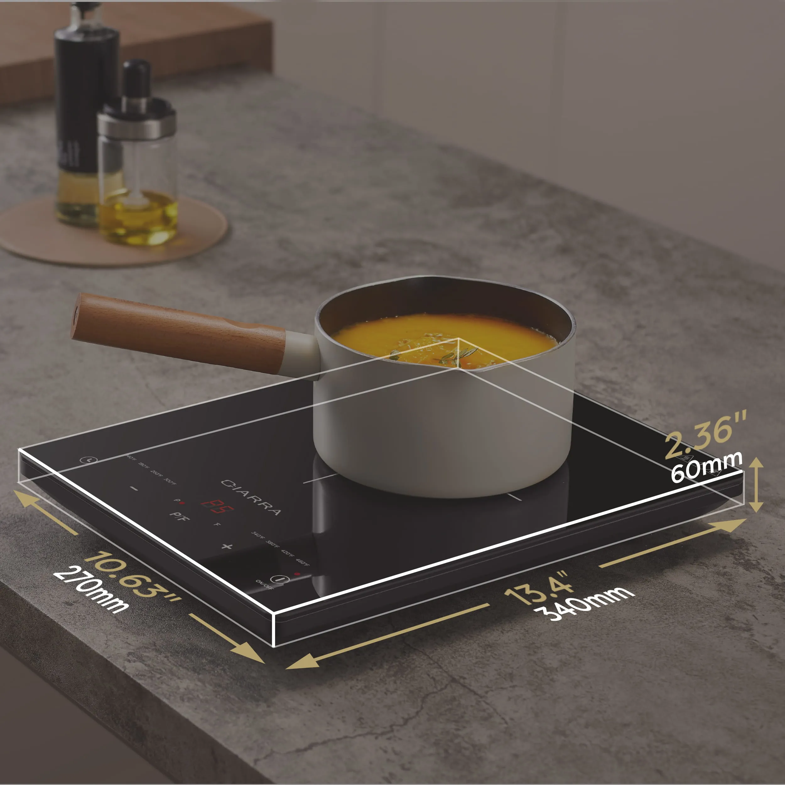 CIARRA Portable Induction Cooktop 1800W with Touch Control