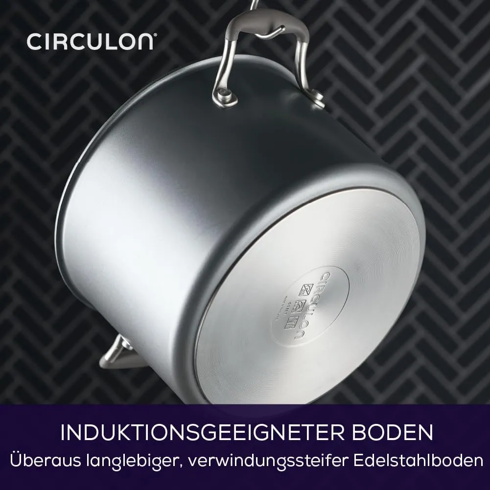 Circulon Scratch Defense Induction Hob Pan Set of 5 - Pots and Pans Sets Non Stick with Extreme Non Stick, Dishwasher & Oven Safe Cookware, Graphite Pewter Finish