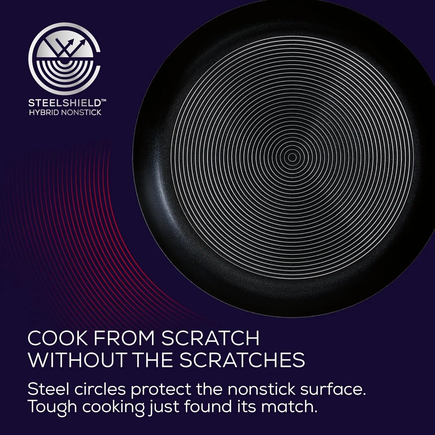 Circulon SteelShield C Series Stainless Steel Saucepan 20cm / 2.8L - Induction Saucepan with Lid with Hybrid Non Stick, Metal Utensil Safe & Dishwasher Safe Cookware