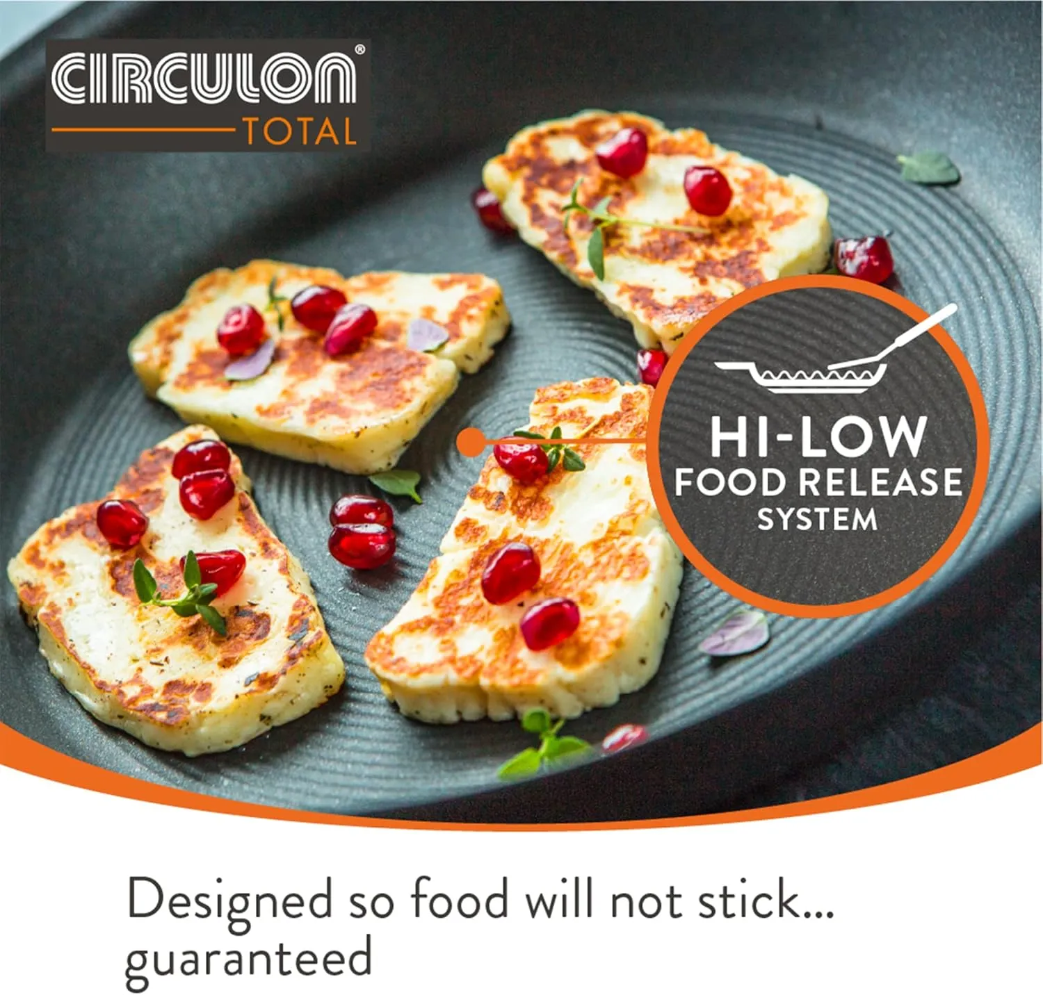 Circulon Total Non Stick Saute Pan with Lid 30cm - Induction Suitable Stainless Steel Saute Pan with Toughened Glass Lid, Durable Oven & Dishwasher Safe Cookware, Silver