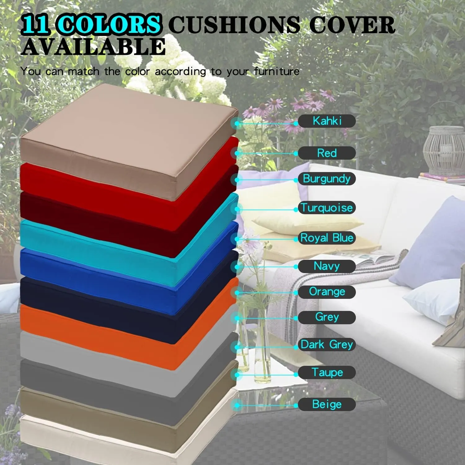 ClawsCover 14Pack Outdoor Patio Seat and Back Cushions Replacement Covers Fit for 7Pieces 6-Seater Wicker Rattan Sectional Couch Chair Furniture Set,Burgundy-Include Cover Only (Small)