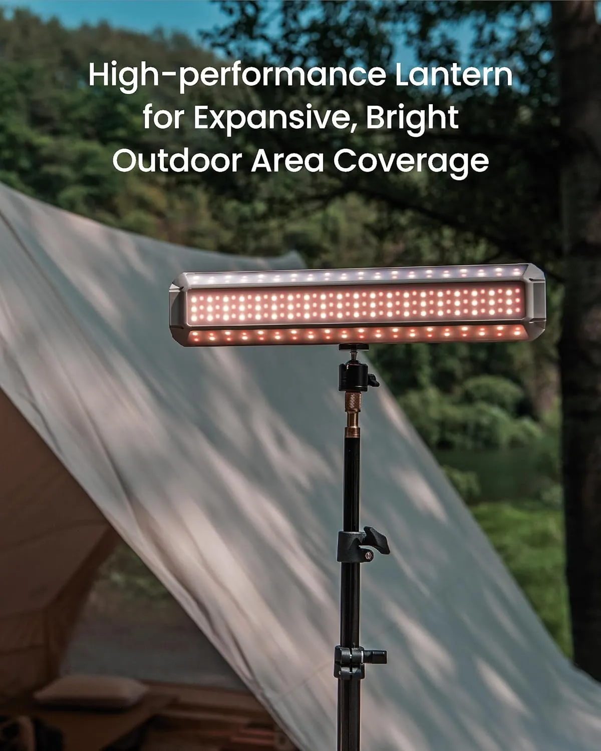 Claymore 3Face Pro L (Light Gray) - Rechargeable Surface Area Camping Light for Trucks, Overlanding, Tents, Canopies, Outdoor Events, Street Vendors, Work Lighting, Long-Lasting Battery, Hanging