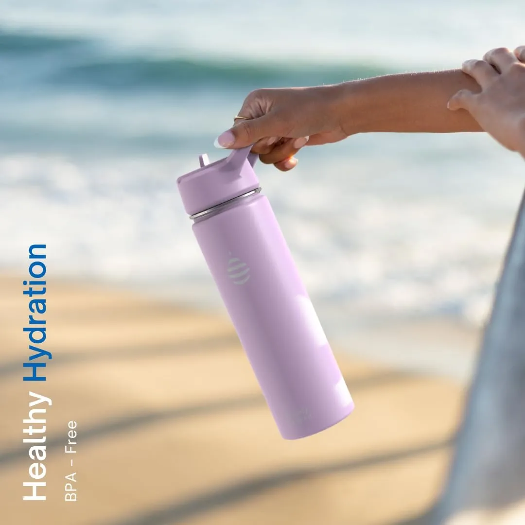 Clearly Filtered Water Bottle | Removes 220  Contaminants, Double-Wall Insulated Stainless Steel, BPA/BPS Free, Phthalate Free, Filters Flouride Lead Chlorine (20oz, Navy Blue)