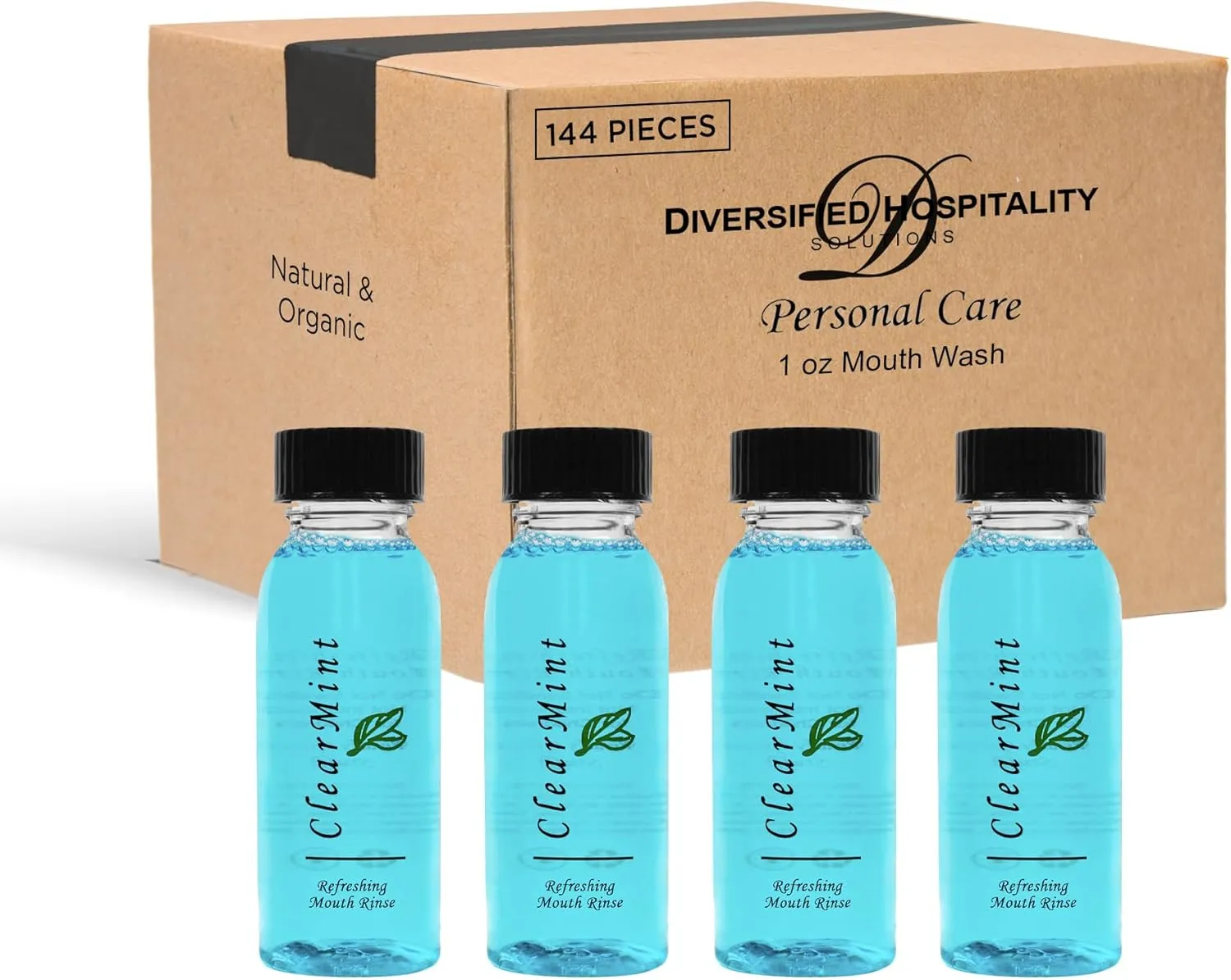 ClearMint Mouth Wash, 1 oz Travel/Hospitality Size Bottle (Case of 144)