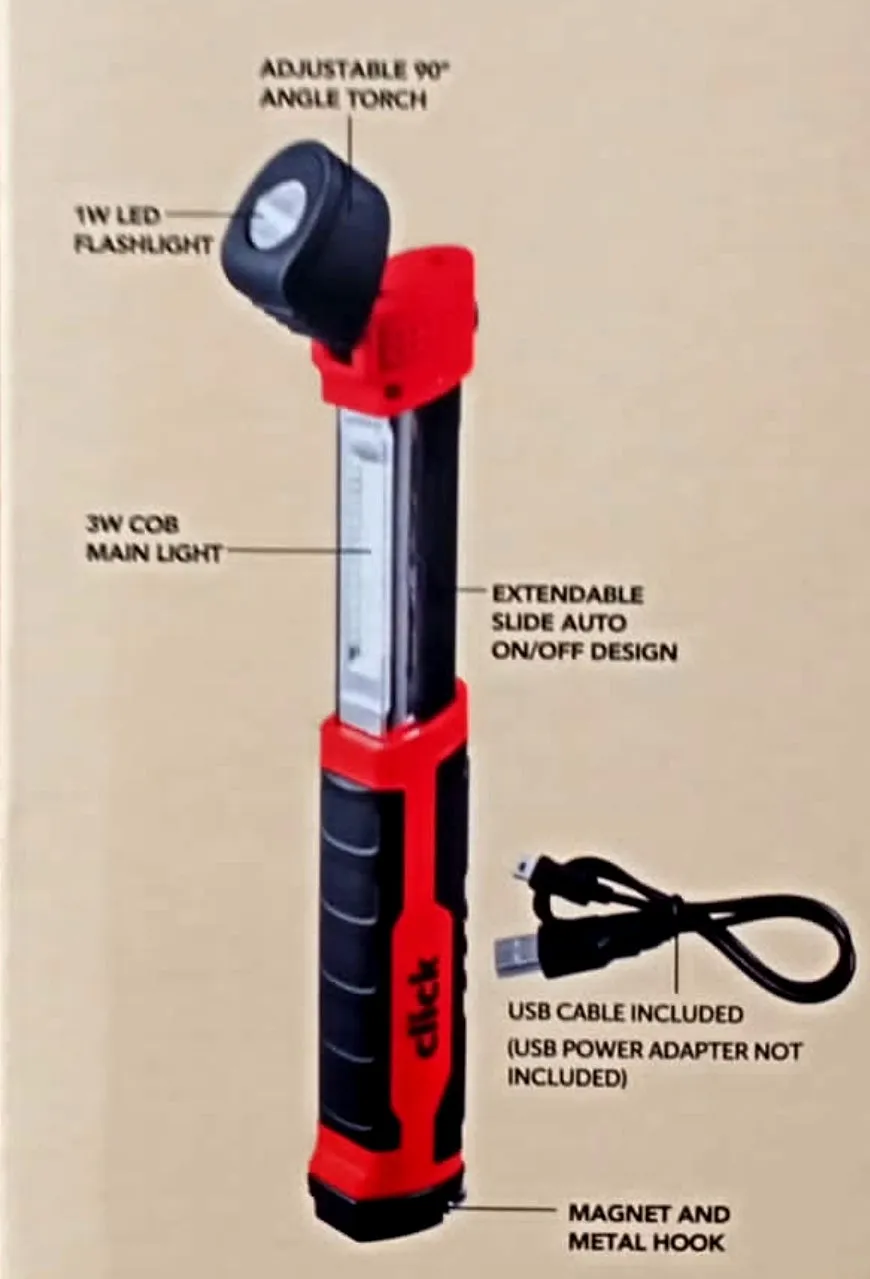 Click Rechargeable Compact Extendabale Inspection Light GS8103