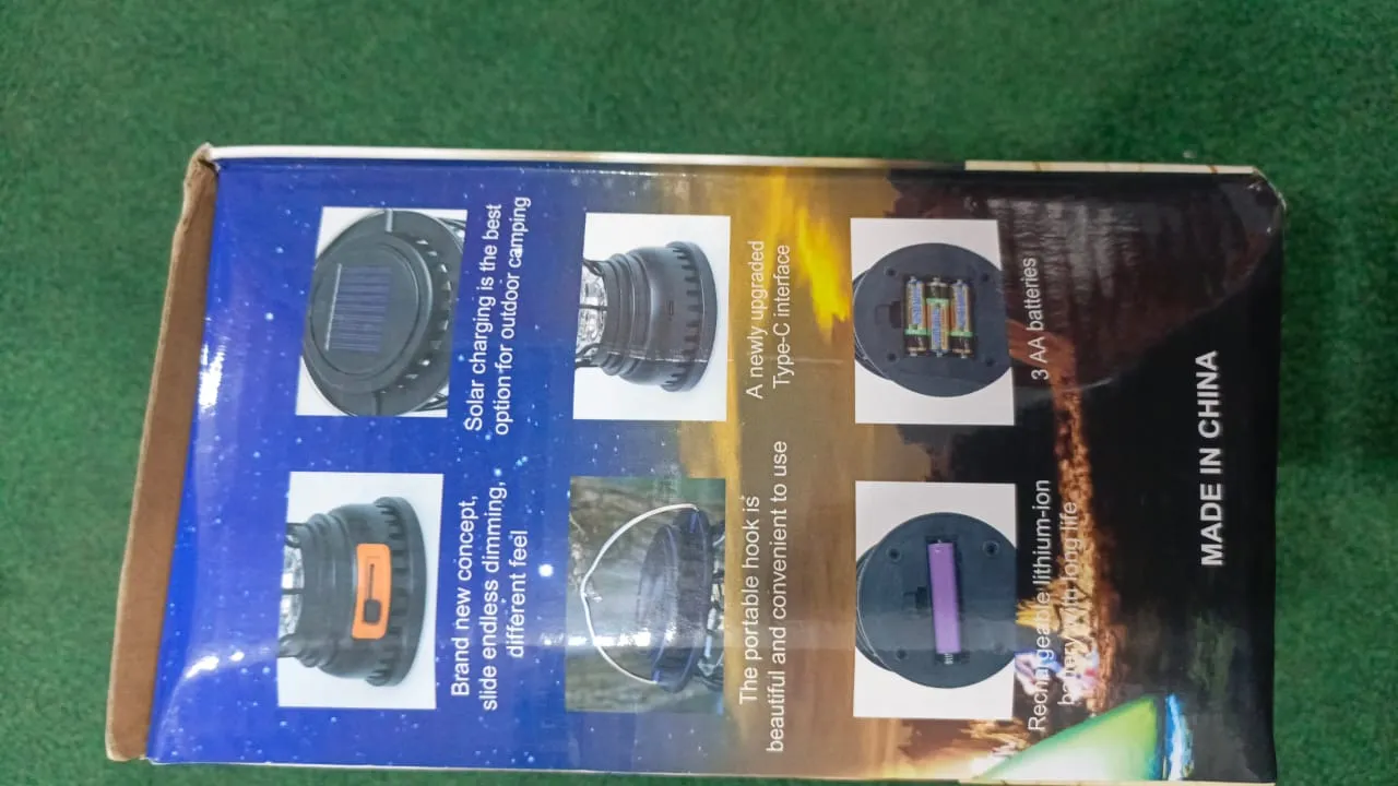 color) lamp powered Wide array lamp Rechargeable for outdoor(random Fraud-free Handle Camping LED camping Lantern solar Tent