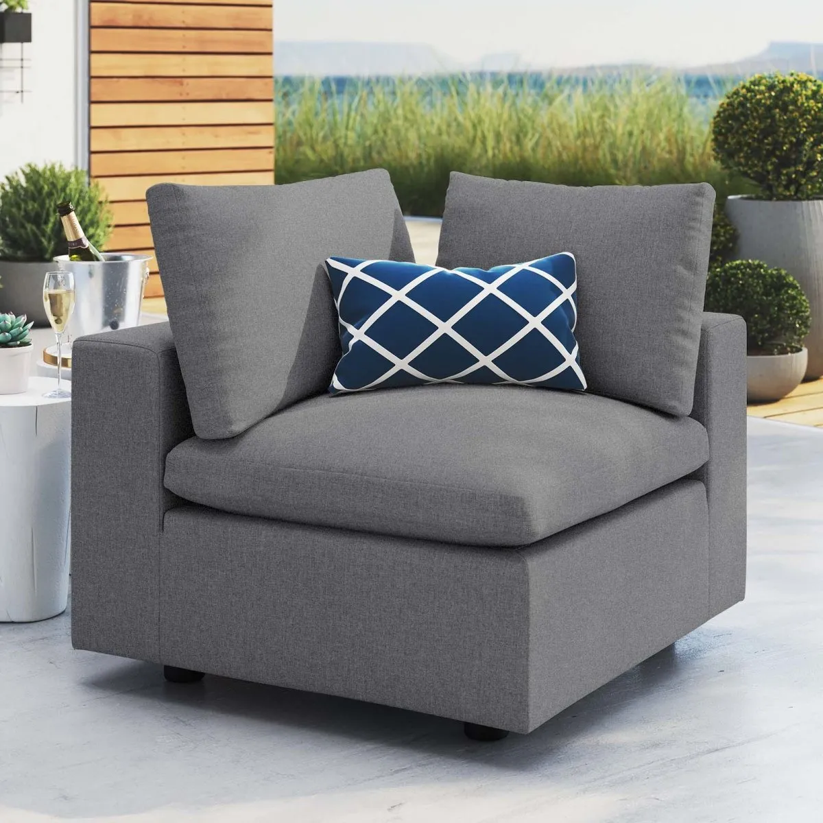 Commix Sunbrella Outdoor Patio Corner Chair