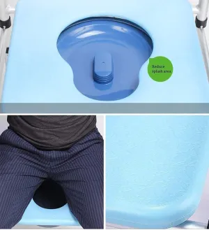 Commode Chair,Toilet Chair 4 in 1 with Wheeled Toilet Chair, Commode Chair, Foldable Commode Mobile Chair, Wheelchair Shower Transport Chair,Bathroom Bath Stool, 4 Wheel Brakes(360°)