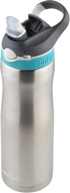 Contigo - 2076624 Contigo Stainless Steel Water Bottle | Vacuum-Insulated Water Bottle | Autospout Ashland Chill Water Bottle, 20 Oz, Stainless/Scuba