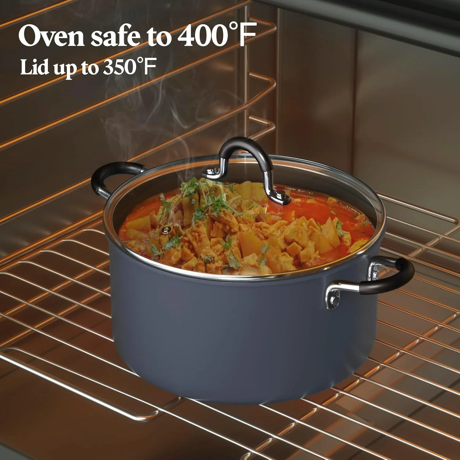 Cook N Home Professional Hard Anodized Nonstick Saucepan with Lid, 2.5-Quart, Black