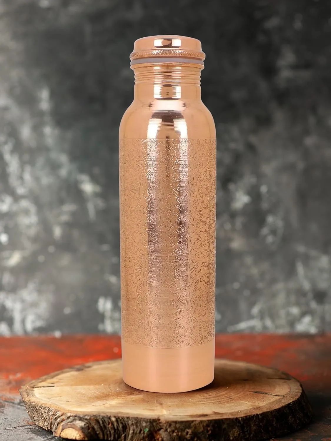 Copper Water Bottle For Drinking Pure Copper Bottle 1000 ml With Jute Carry Bag For Sports, Yoga for Gym,Office,Hiking - Pack of 1, Natural Finish