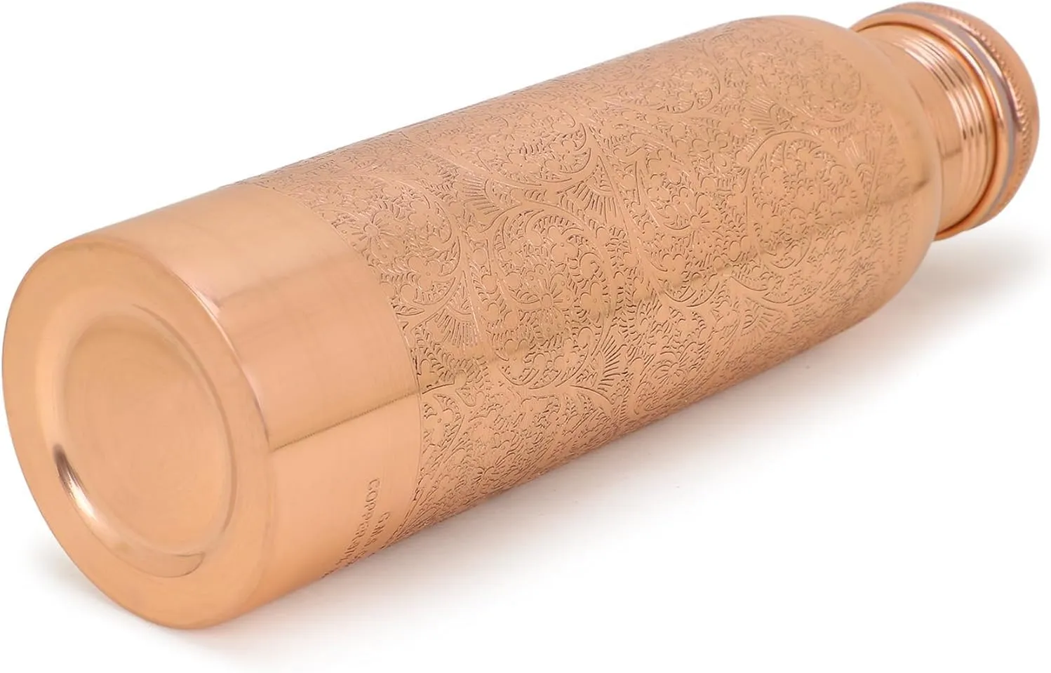 Copper Water Bottle For Drinking Pure Copper Bottle 1000 ml With Jute Carry Bag For Sports, Yoga for Gym,Office,Hiking - Pack of 1, Natural Finish