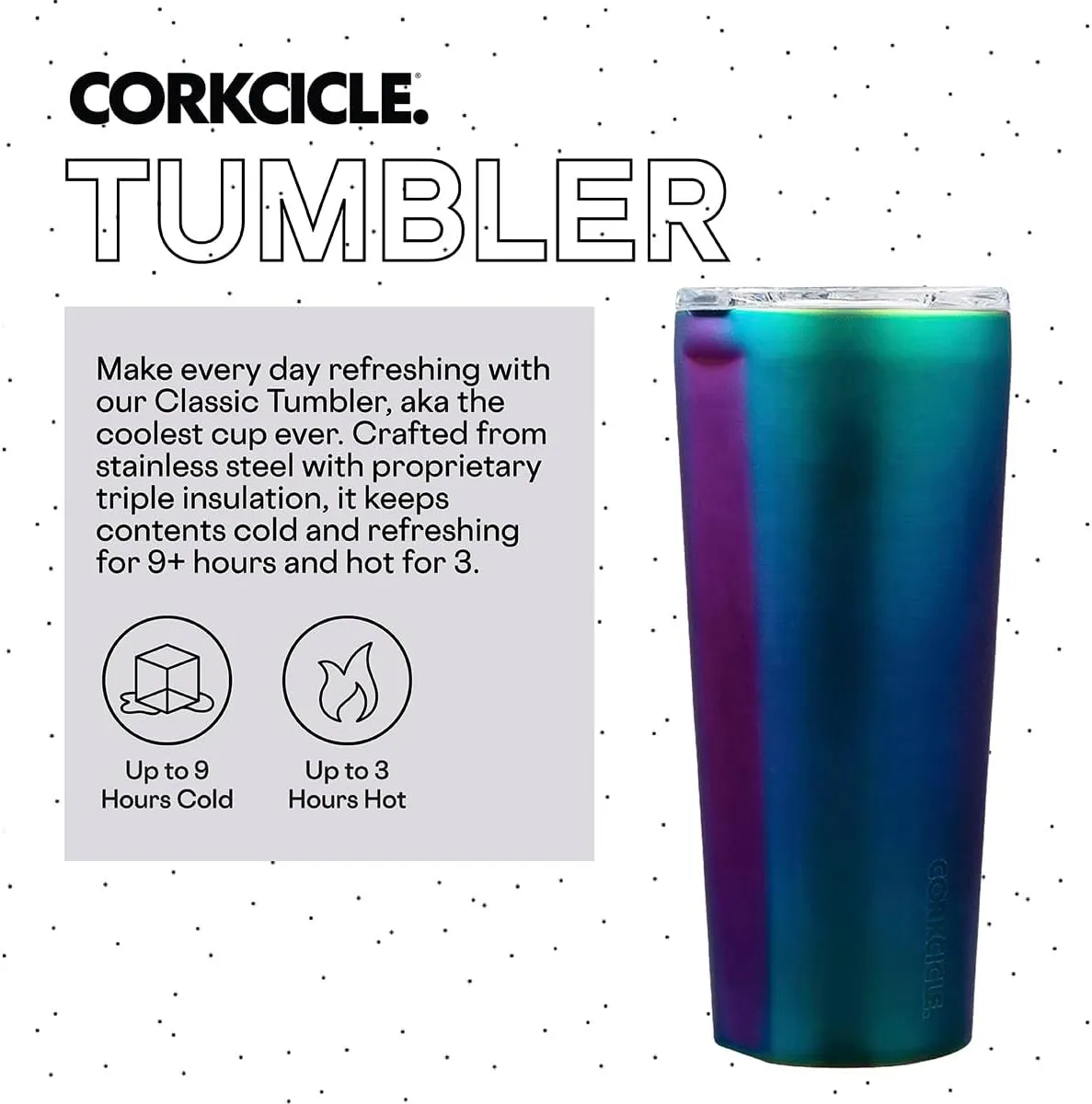 Corkcicle Classic Triple Insulated Coffee Mug with Lid, Dragonfly, 24 oz – Stainless Steel Travel Tumbler Keeps Beverages Cold 9 hrs, Hot 3hrs – Cupholder Friendly Travel Coffee Tumbler