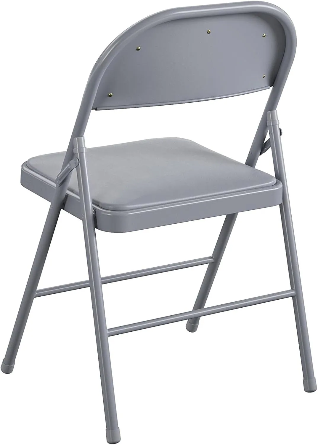 CoscoProducts COSCO Premium Vinyl Padded Metal Folding Chair, Double Braced, 4-Pack, Gray