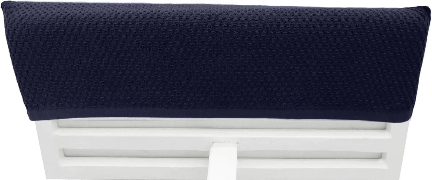 COTTON CRAFT Pool Lounge Chair Cover - 2 Pack Euro Spa Waffle Weave Chaise Lounge Cover - 100% Cotton Terry Towel Beach Chair Cover - Oversized 32 inches W x 82 inches Length x 7 in Pocket – Navy Blue