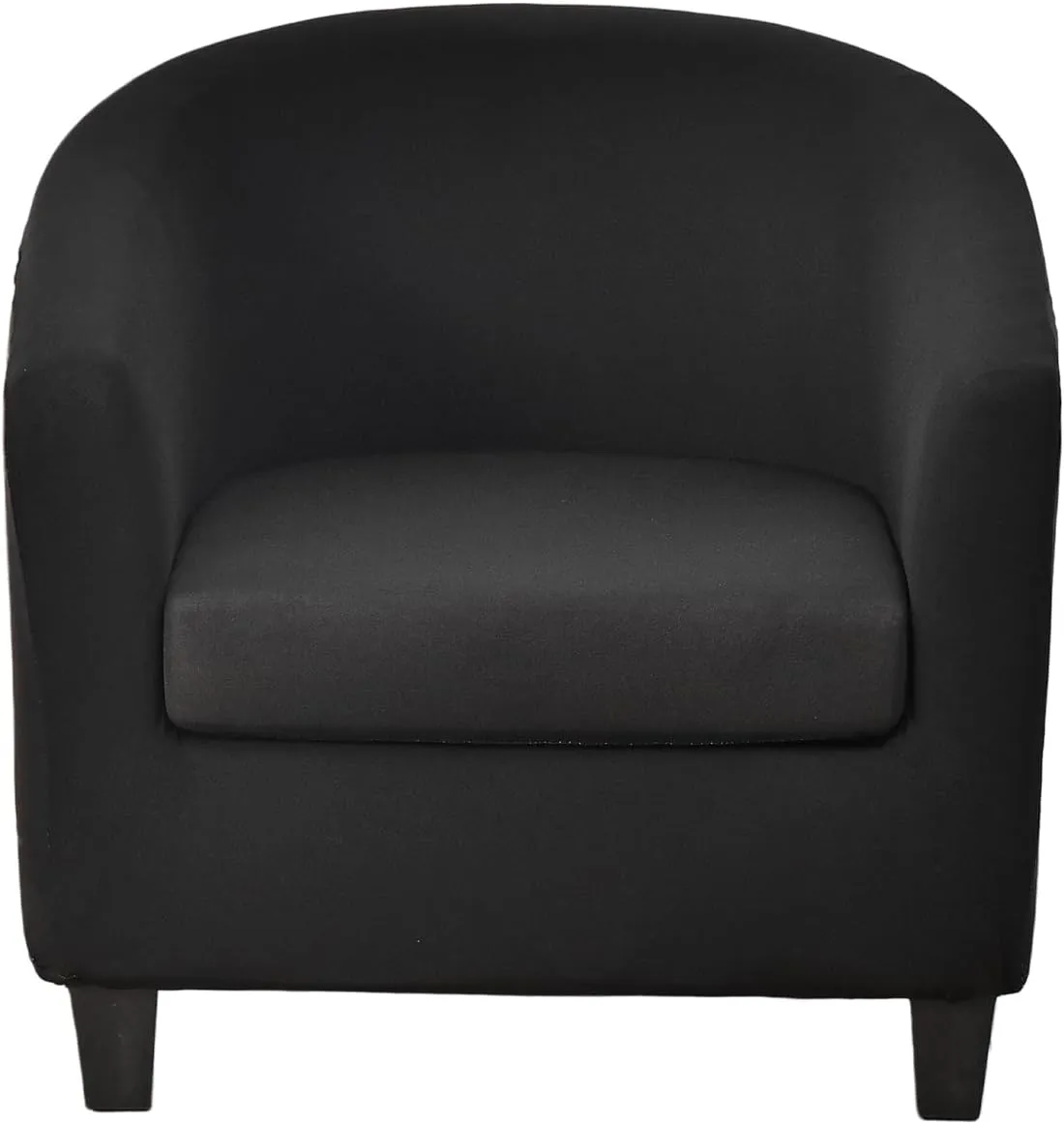 CRFATOP 2 Piece Club Chair Slipcover Stretch Barrel Chair Covers Printed Tub Chair Slipcovers Soft Armchair Covers Removable Furniture Protector Arm Chair Cover for Living Room,Black