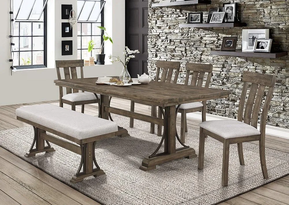Crown Mark Quincy 2 Grayish Brown Side Chairs w/Padded Fabric Seat