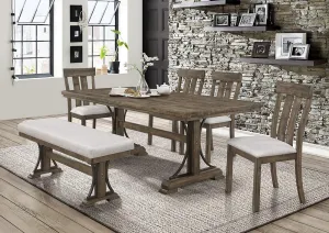 Crown Mark Quincy 2 Grayish Brown Side Chairs w/Padded Fabric Seat