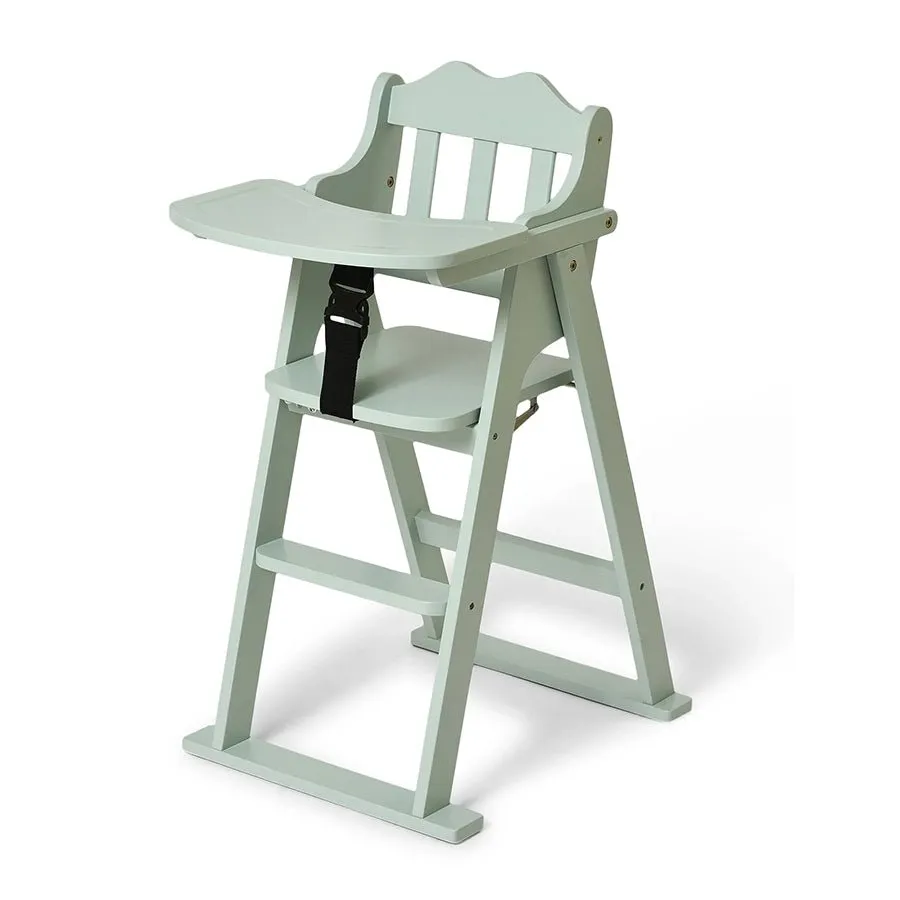 Cuddle Rubber Wood Green High Chair