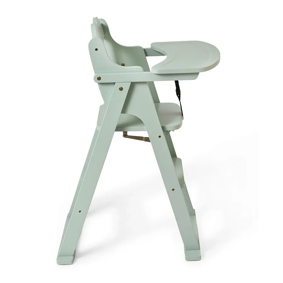 Cuddle Rubber Wood Green High Chair