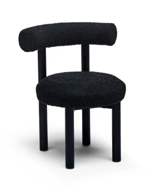 Curved Padded Boucle Dining Chair - Set of 2
