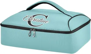 Custom Teal Insulated Casserole Carrier for Hot or Cold Food Personalized Lasagna Holder Tote with Dish Storage Customized Casserole Dish Bag for Trip Birthday Party