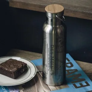 Des Moines - Iowa Map Bottle with Bamboo Top