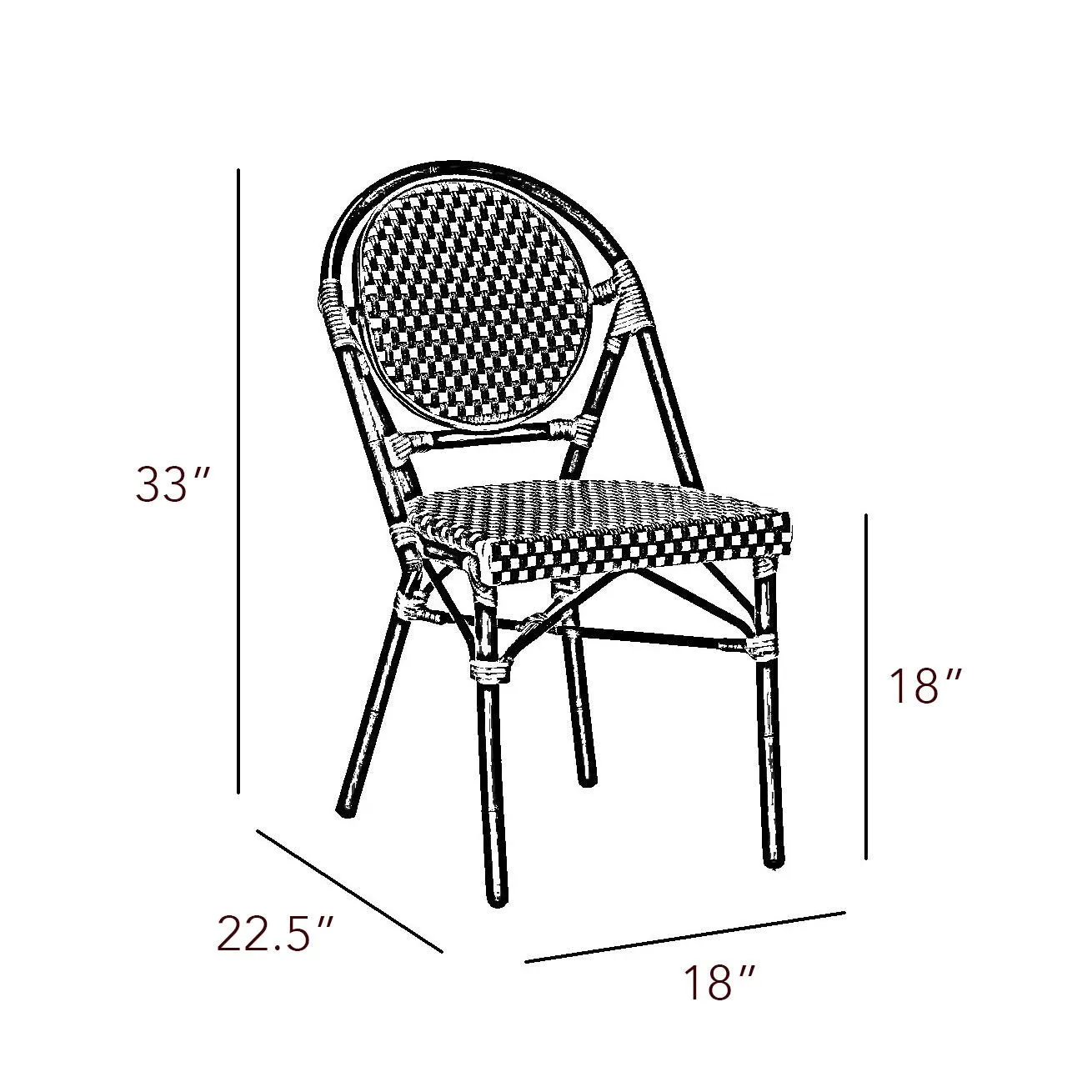 Design Lab MN LS-3001-GRYWHT Aluminum Bamboo Grey Patio Chair