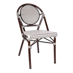 Design Lab MN LS-3001-GRYWHT Aluminum Bamboo Grey Patio Chair