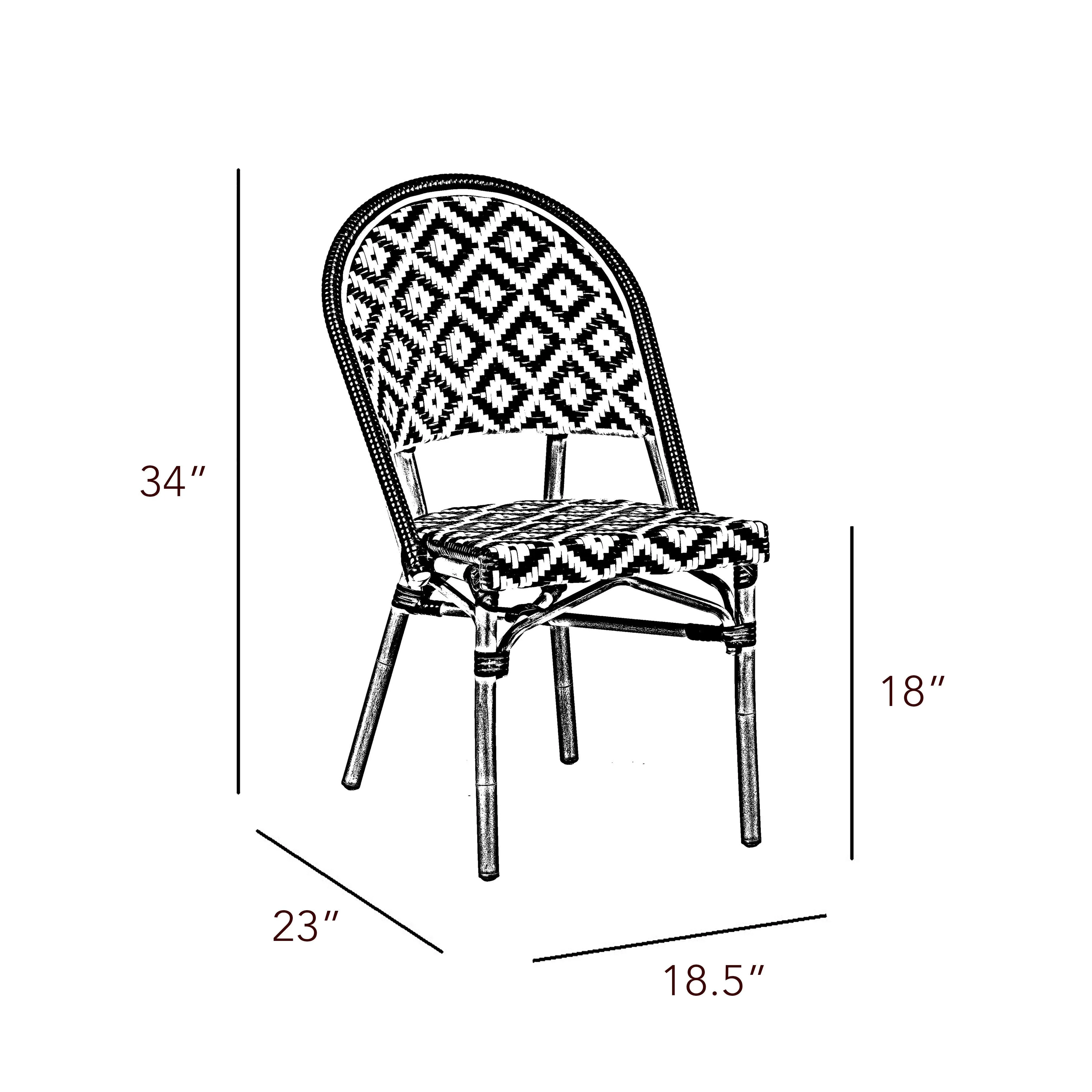 Design Lab MN LS-3002-BLUWHT Aluminum Bamboo Blue Patio Chair