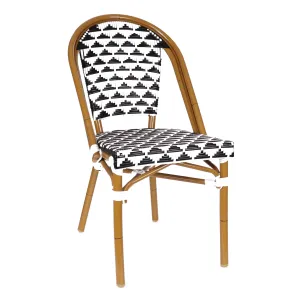 Design Lab MN LS-3003-BLKWHT Aluminum Bamboo Black Patio Chair