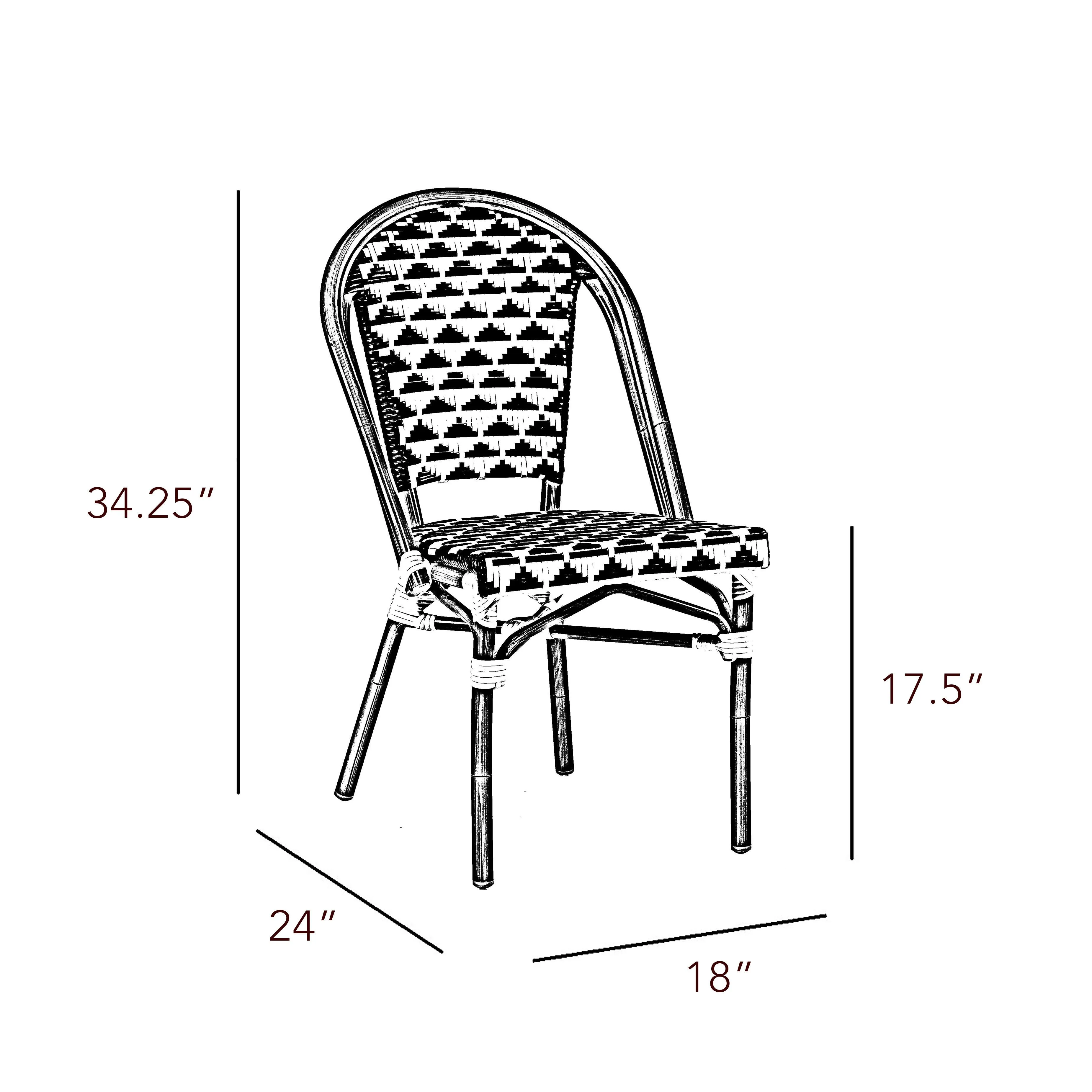 Design Lab MN LS-3003-REDWHT Aluminum Bamboo Red Patio Chair