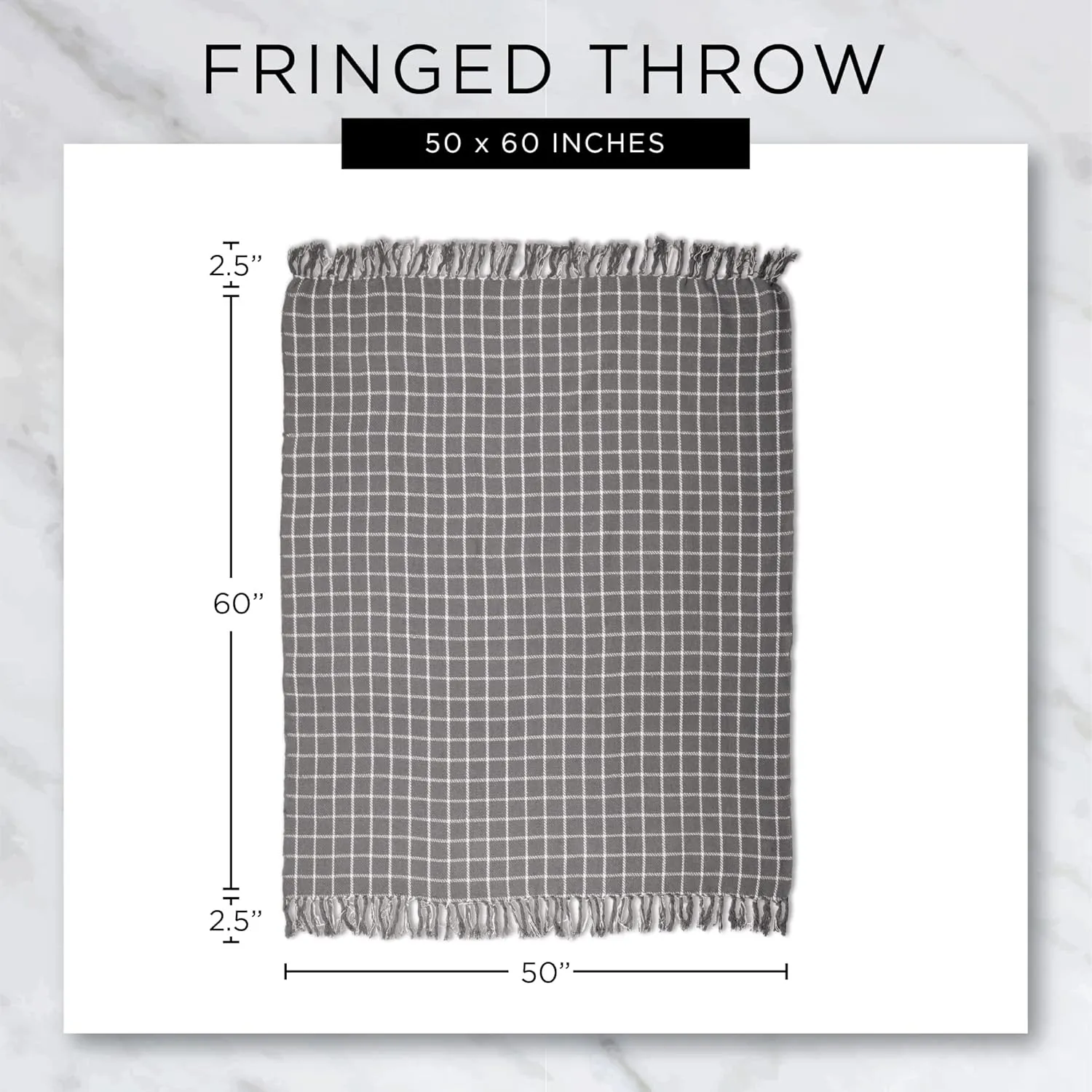 DII Rustic Farmhouse Double Diamond Woven Throw, 50x60, French Blue