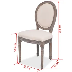 Dining Chairs 6 pcs Cream Fabric