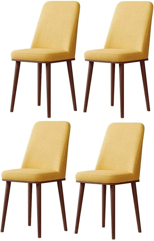 Dining Chairs Wooden Style Metal Legs Upholstered Cushion Seat Kitchen Restaurant Set of 2/4/6 (Color : 010 Size : 6 Chairs) Size:4 Chairs Colour:05 (Color : 01 Size : 4 Chairs) (9 4 Chairs)