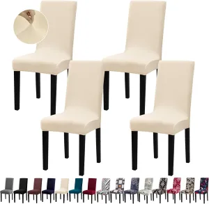 Dining Room Chair Covers - Stretch Kitchen/Dining Room Set of 4, Removable Washable Slipcovers for Home, Hotel, Banquet