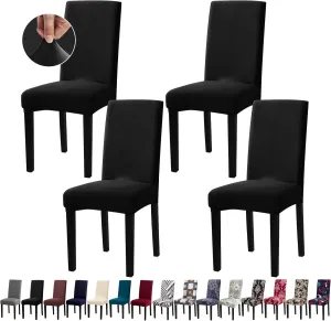 Dining Room Chair Covers - Stretch Kitchen/Dining Room Set of 4, Removable Washable Slipcovers for Home, Hotel, Banquet