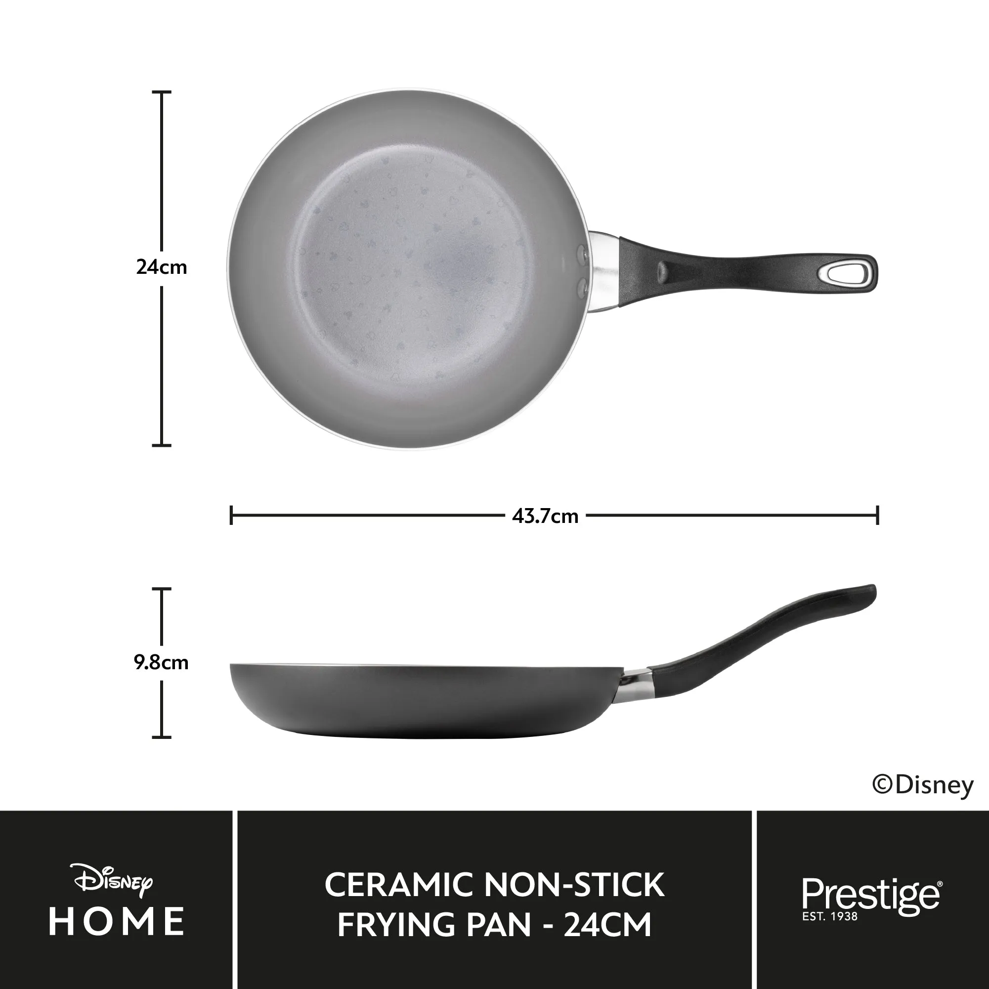 Disney Monochrome Mickey Mouse: Ceramic Non-Stick Frying Pan