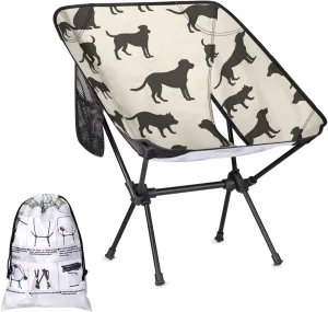 Dog Pattern Camping Chair Lightweight Folding Chair Portable Compact for Outdoor, Travel, Beach, Hiking Backpacking
