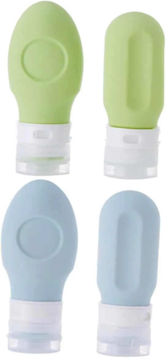 DOITOOL 4pcs Toiletries for Silicon Leak Bottle Containers Accessories Bottles Portable, As Shown, 3.5X11CM